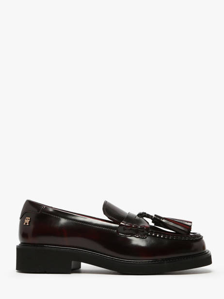 Moccasins In Leather Tommy hilfiger Red women 8749XJS