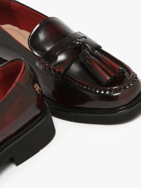 Moccasins In Leather Tommy hilfiger Red women 8749XJS other view 2