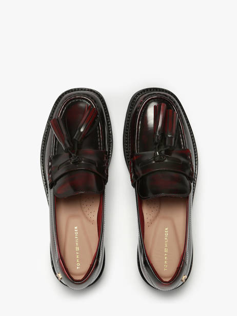 Moccasins In Leather Tommy hilfiger Red women 8749XJS other view 3