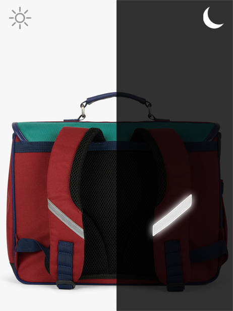 2-compartment Satchel Caramel et cie Green fier GA other view 5