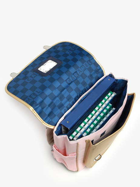 2-compartment Satchel Caramel et cie Pink boheme FI other view 3