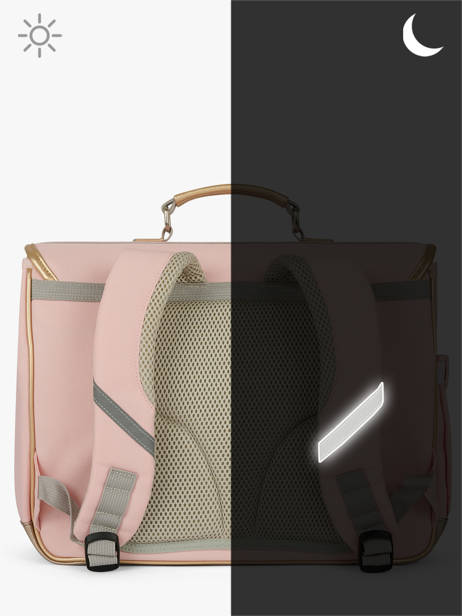 2-compartment Satchel Caramel et cie Pink boheme FI other view 5