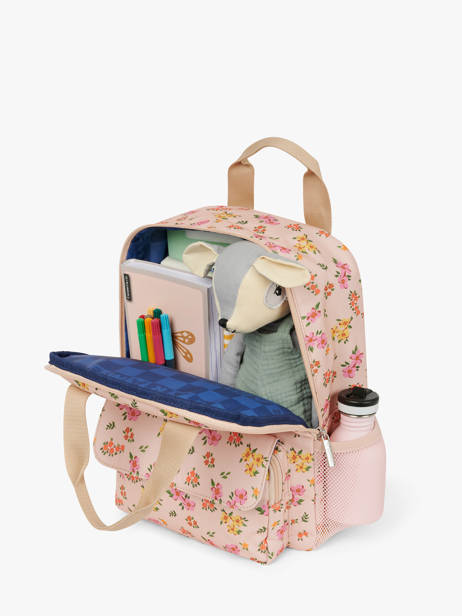 1 Compartment Backpack Caramel et cie Pink boheme FI other view 3