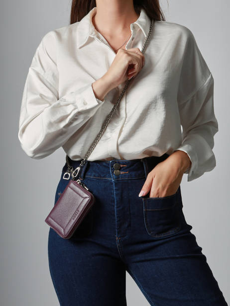 Coin Purse Altesse Leather Etrier Violet altesse EALT096M other view 1