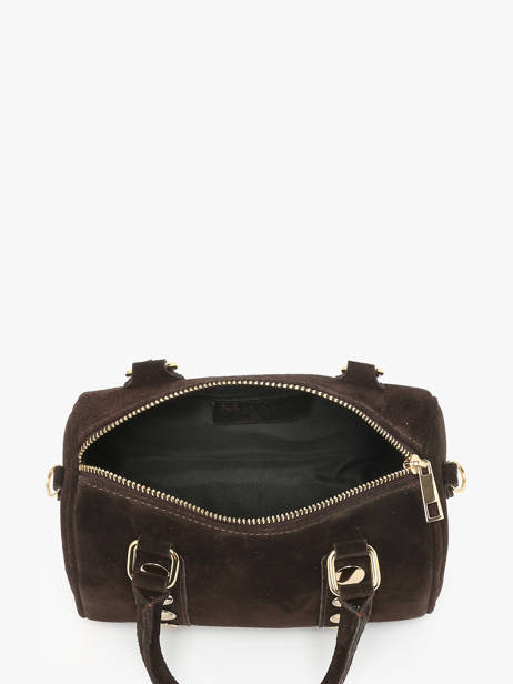 Handbag Velvet Leather Milano Brown velvet VE25066 other view 3