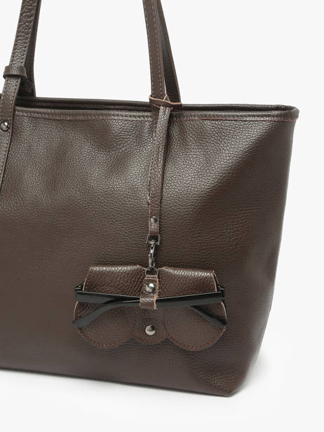 Sunglass Case Leather Milano Brown caviar CA25069 other view 2