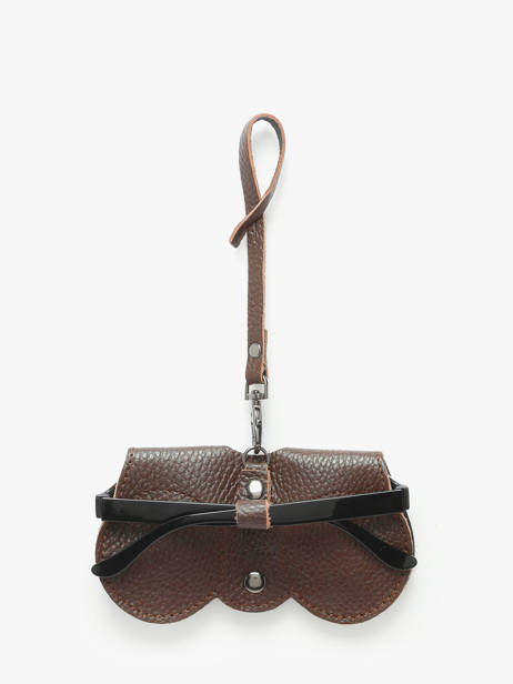 Sunglass Case Leather Milano Brown caviar CA25069 other view 3