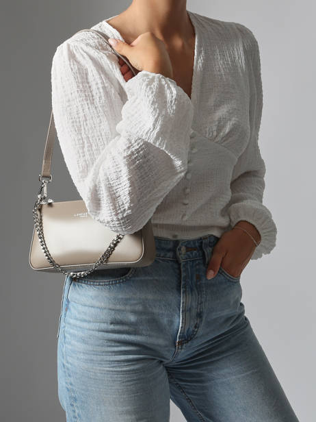 Leather Suave Baguette Bag Lancaster Gray suave even 14 other view 1