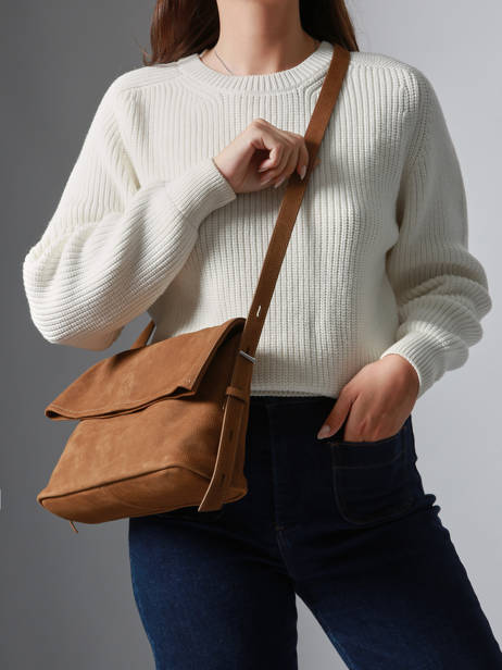 Crossbody Bag Cavalier Nubuck Leather Etrier Brown cavalier nubuck ECAN135M other view 1