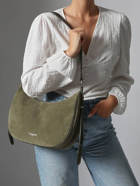 Shoulder Bag Suede Leather Lancaster Green suede 82 other view 1