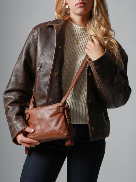 Sac Bandoulière Cow Cuir Basilic pepper Marron cow BCOW82 vue secondaire 1