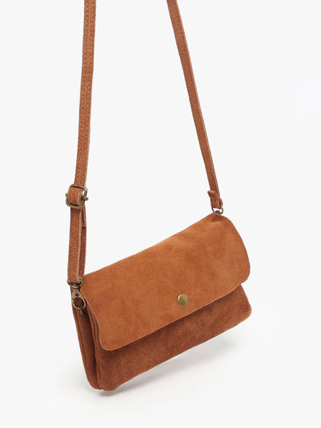 Shoulder Bag Velvet Leather Milano Brown velvet VE23067 other view 2