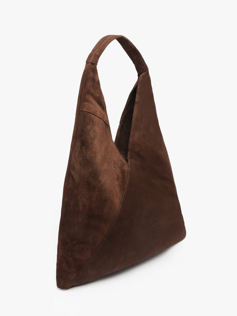 Sac Porté épaule A4 Velvet Cuir Milano Marron velvet VE25069 vue secondaire 2