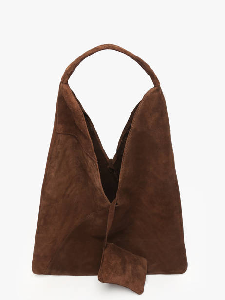 Sac Porté épaule A4 Velvet Cuir Milano Marron velvet VE25069 vue secondaire 3
