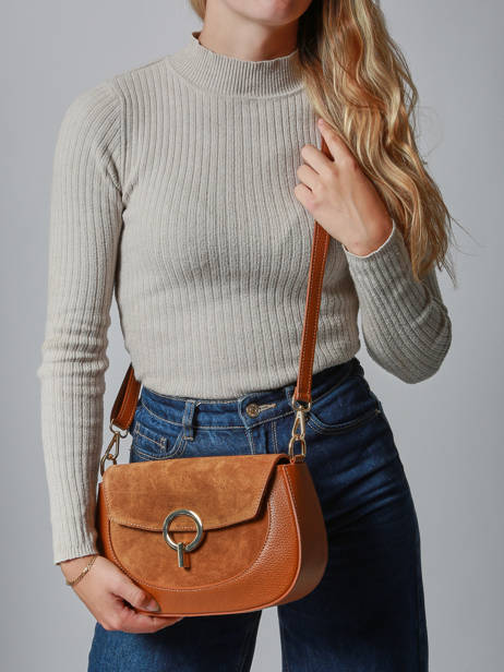 Sac Bandoulière Velvet Caviar Cuir Milano Orange velvet caviar VC25069 vue secondaire 1