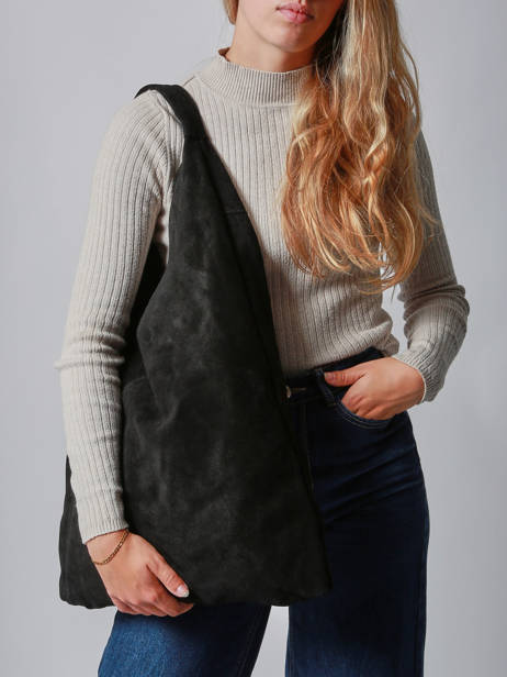 Shoulder Bag A4 Velvet Leather Milano Black velvet VE25069 other view 1