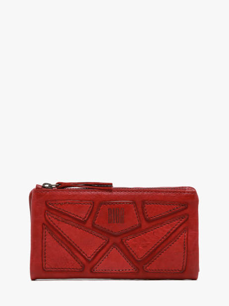 Wallet Leather Biba Red heritage DON4L
