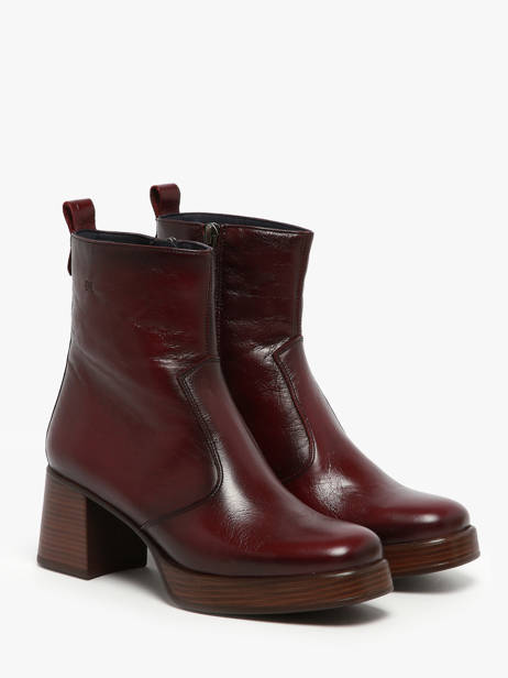 Heeled Boots Cristel In Leather Dorking Red accessoires D9157 other view 1