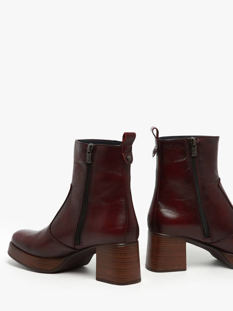 Heeled Boots Cristel In Leather Dorking Red accessoires D9157 other view 2