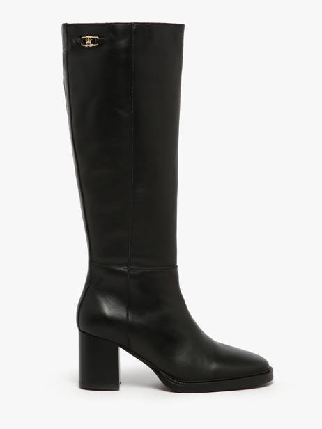 Heeled Boots In Leather Tommy hilfiger Black accessoires 8865BDS