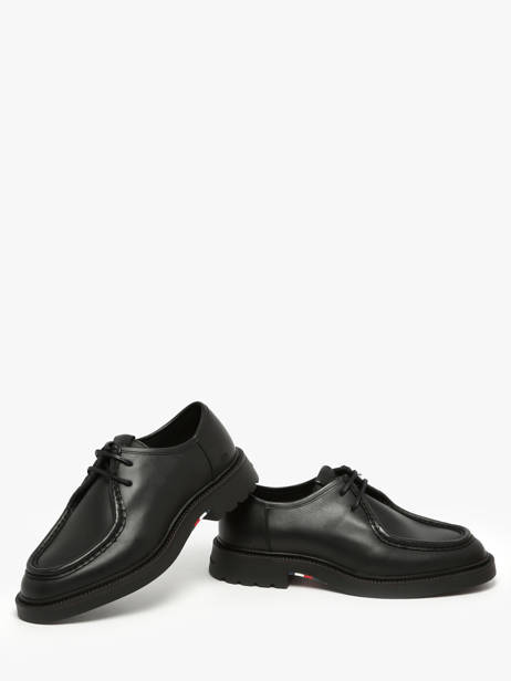Derby Shoes In Leather Tommy hilfiger Black men 5588BDS other view 3