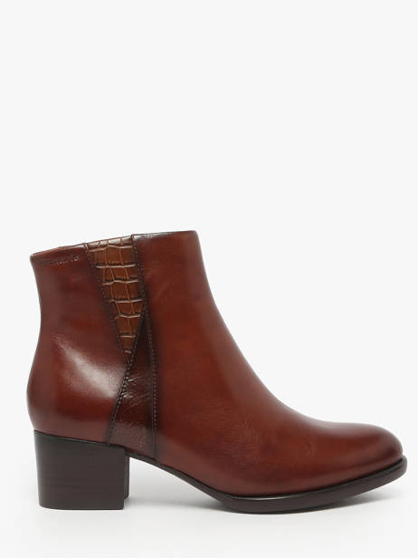 Heeled Boots In Leather Tamaris Brown accessoires 45