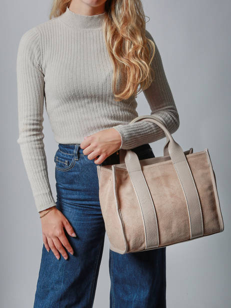 Sac Porté Main Velvet Caviar Cuir Milano Beige velvet caviar VC25063 vue secondaire 1