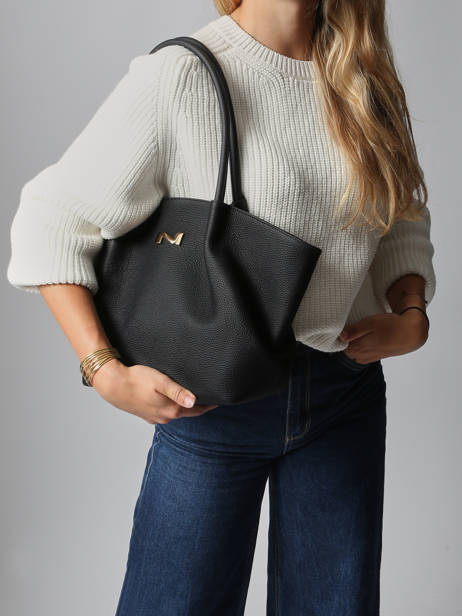 Leather Galatée Shoulder Bag Nathan baume Black nymphea 3 other view 1