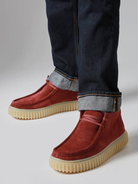 Ankle Derby Shoes Torhill In Leather Clarks Red men 26183423 other view 1