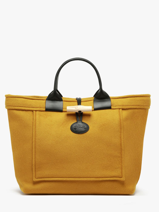 Longchamp Le roseau toile duffle coat Handbag Yellow