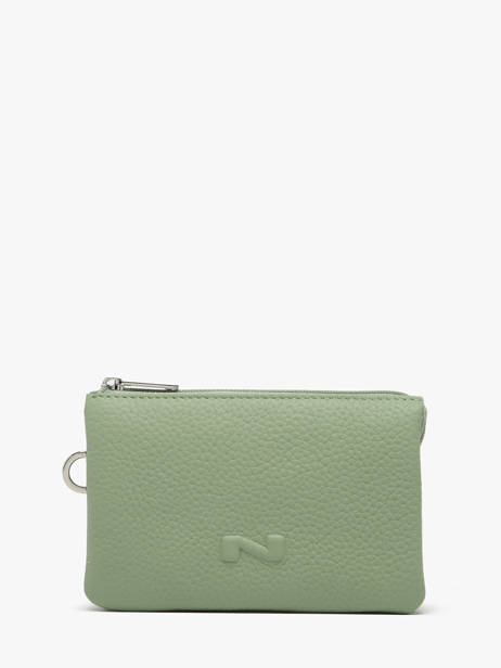 2-compartment Leather Pouch Nathan baume Green original n 283N