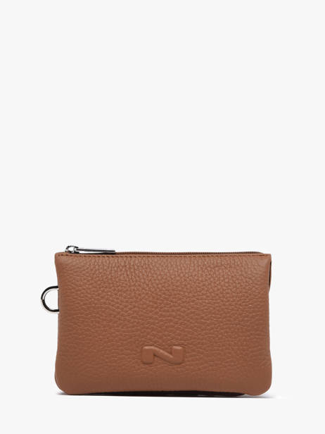 2-compartment Leather Pouch Nathan baume Brown original n 283N