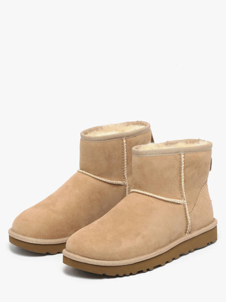 Classic Mini Ii Boots In Leather Ugg Beige women 1016222 other view 2