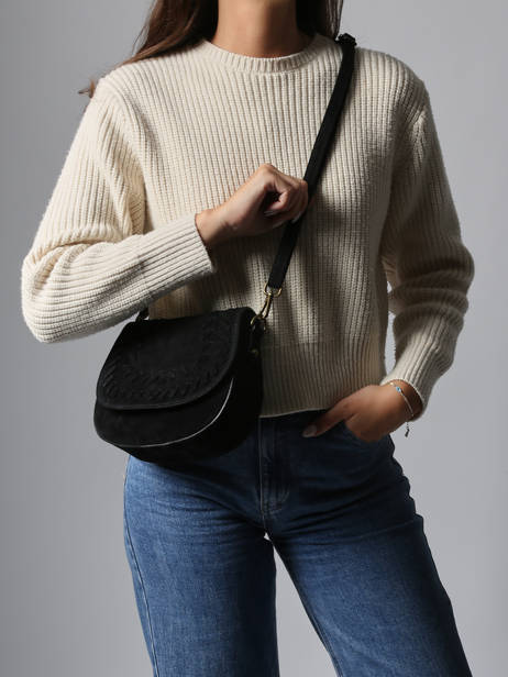 Shoulder Bag Velvet Leather Milano Black velvet VE25062 other view 1