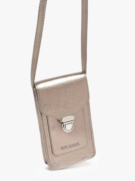 Leather Phone Bag Paul marius Silver vintage TELEPHON other view 2