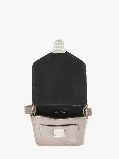 Leather Phone Bag Paul marius Silver vintage TELEPHON other view 3