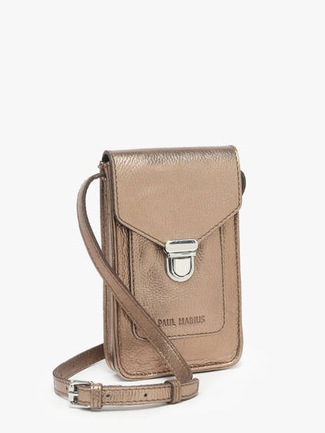 Leather Phone Bag Paul marius Gold vintage TELEPHON other view 2
