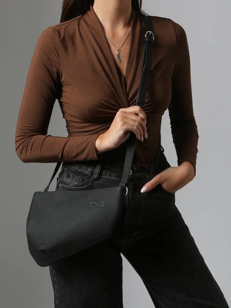 Leather Crossbody Bag Large City Perle Nathan baume Black n city 1 other view 1