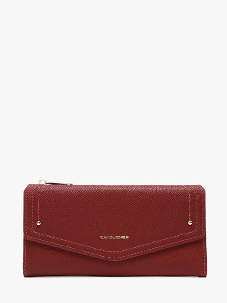 Portefeuille David jones Rouge saffiano P164