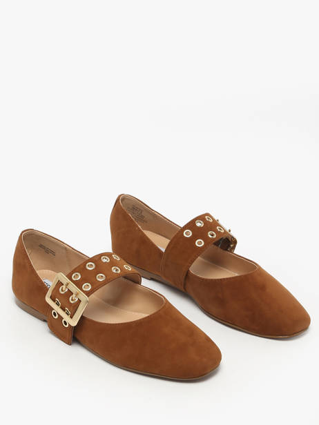 Ballerinas With Straps In Leather Steve madden Brown women 11004770 other view 1