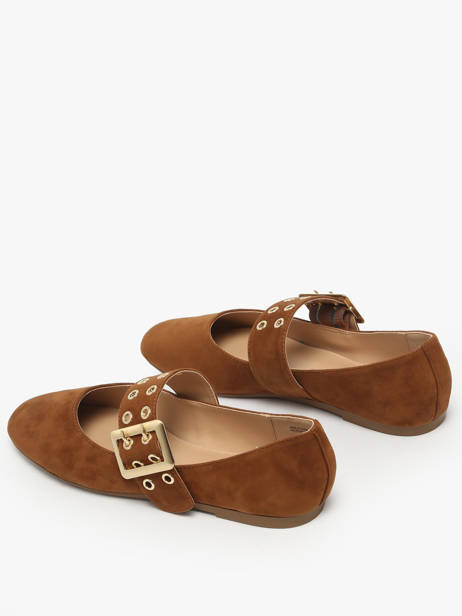 Ballerinas With Straps In Leather Steve madden Brown women 11004770 other view 2