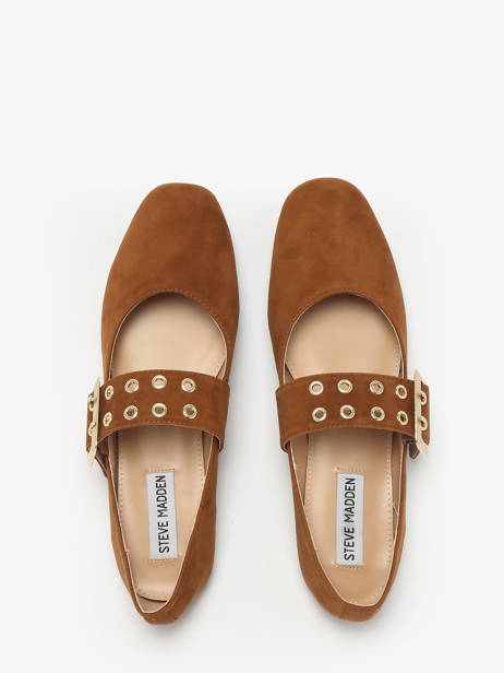 Ballerinas With Straps In Leather Steve madden Brown women 11004770 other view 3