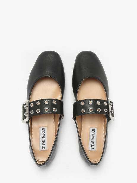 Ballerinas With Straps In Leather Steve madden Black women 11004770 other view 3