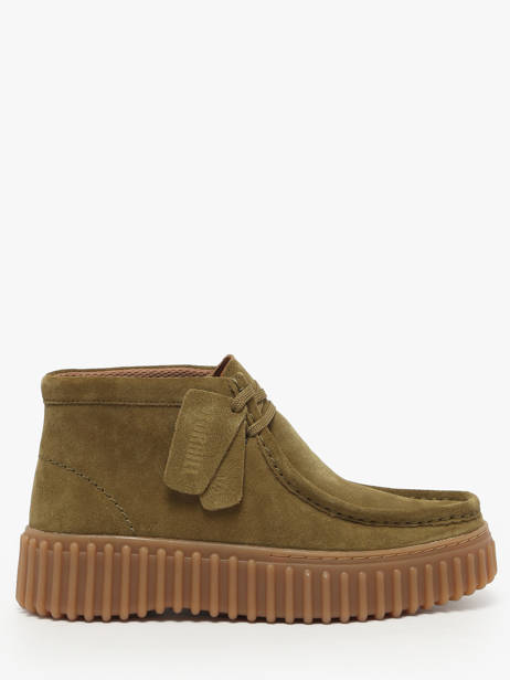 Ankle Derby Shoes In Leather Clarks Green women 26183872