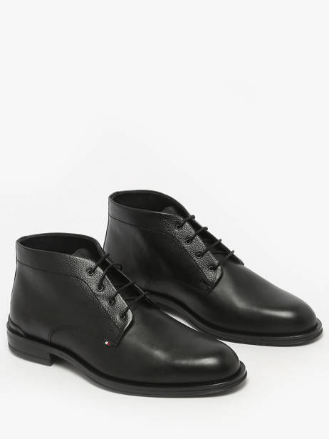 Ankle Formal Shoes In Leather Tommy hilfiger Black men 5697BDS other view 1