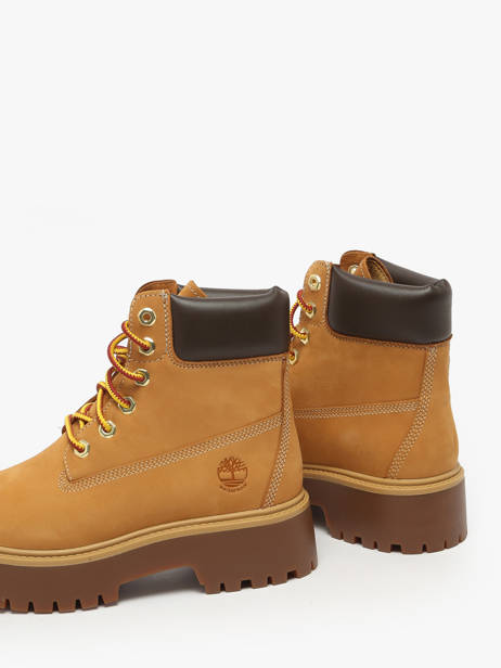 Platform Boots In Leather Timberland Brown women 5RJD2311 other view 2