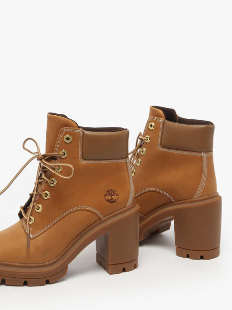 Heeled Boots In Leather Timberland Brown women 2CKCEN11 other view 2