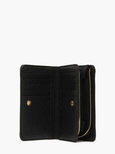 Wallet Leather Lancel Black enveloppe A13710 other view 1