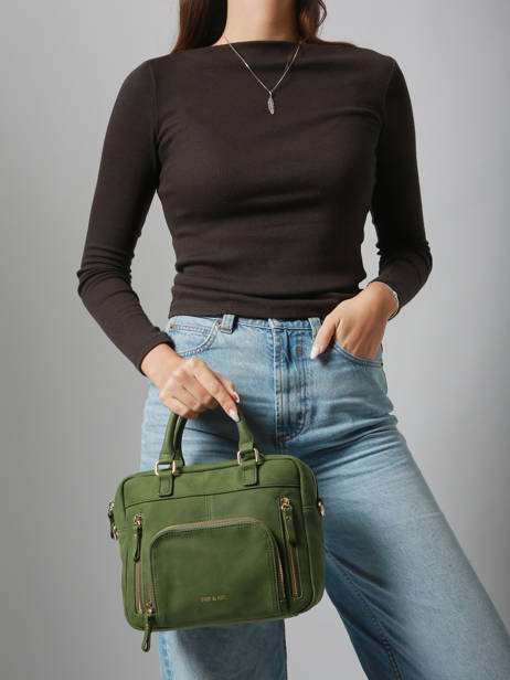 Leather Baby Macy Crossbody Bag Nat et nin Green vintage BABYMACY other view 1