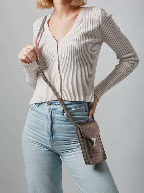 Leather Phone Bag Paul marius Silver vintage TELEPHON other view 1